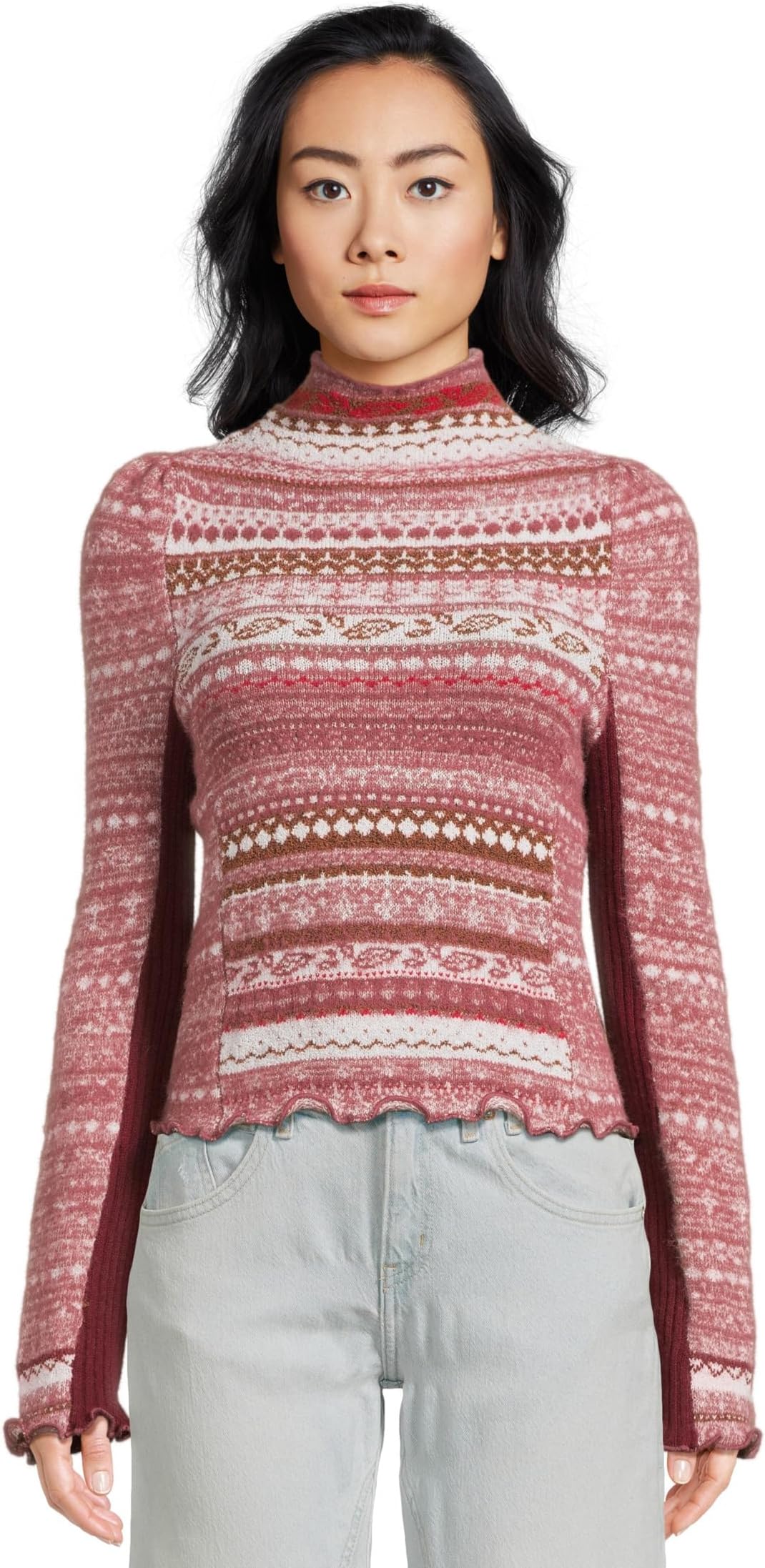

Свитер Free People Bali Juniper Turtle, цвет Rhubarb Combo
