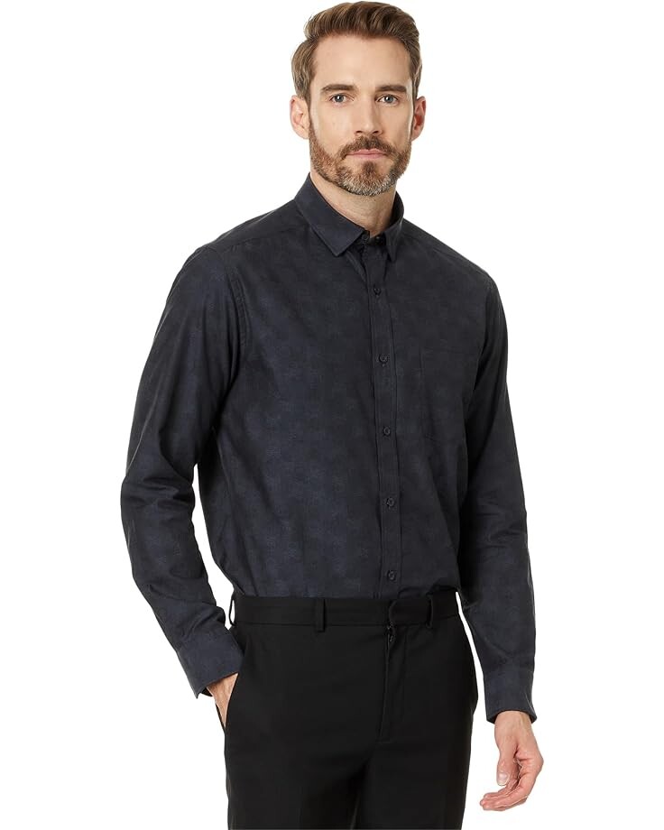 

Рубашка Johnston & Murphy Jacquard Skull Shirt, черный