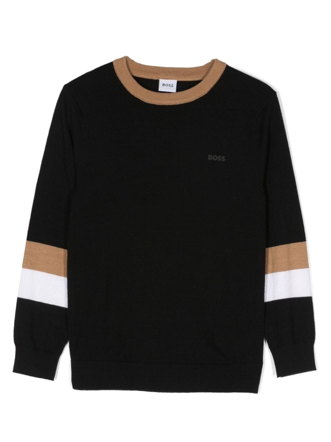

BOSS Kidswear джемпер с отделкой в полоску, черный