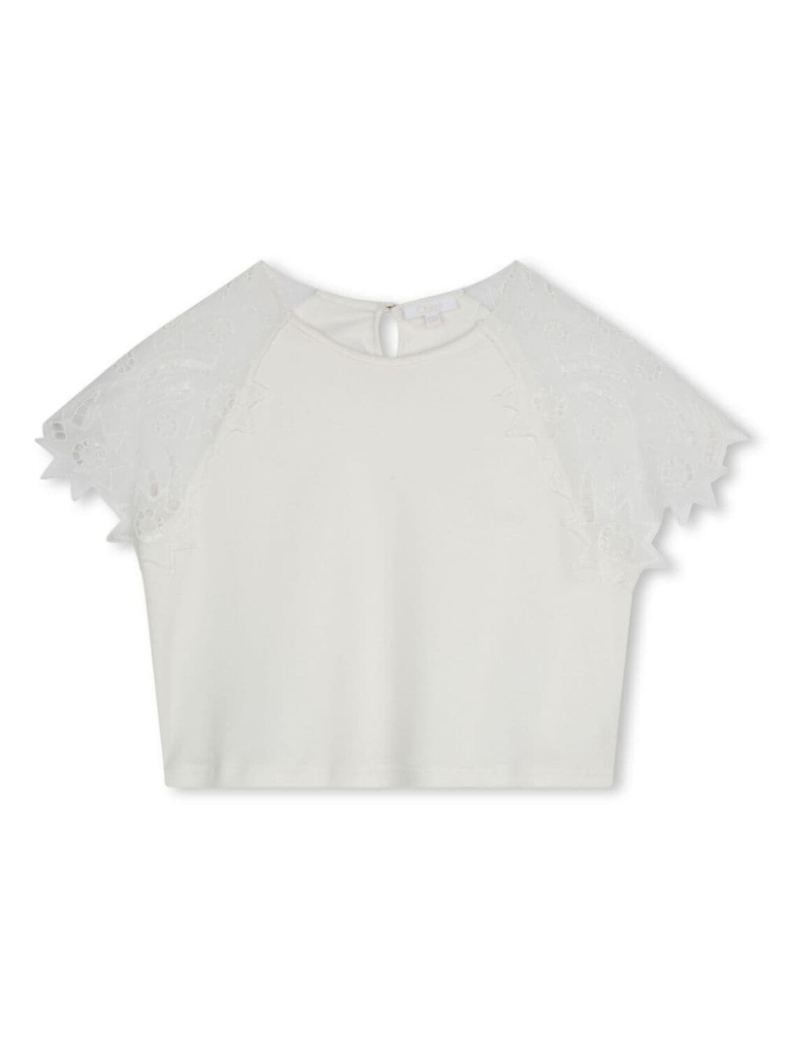 

Chloé Kids футболка из органического хлопка с кружевом, белый