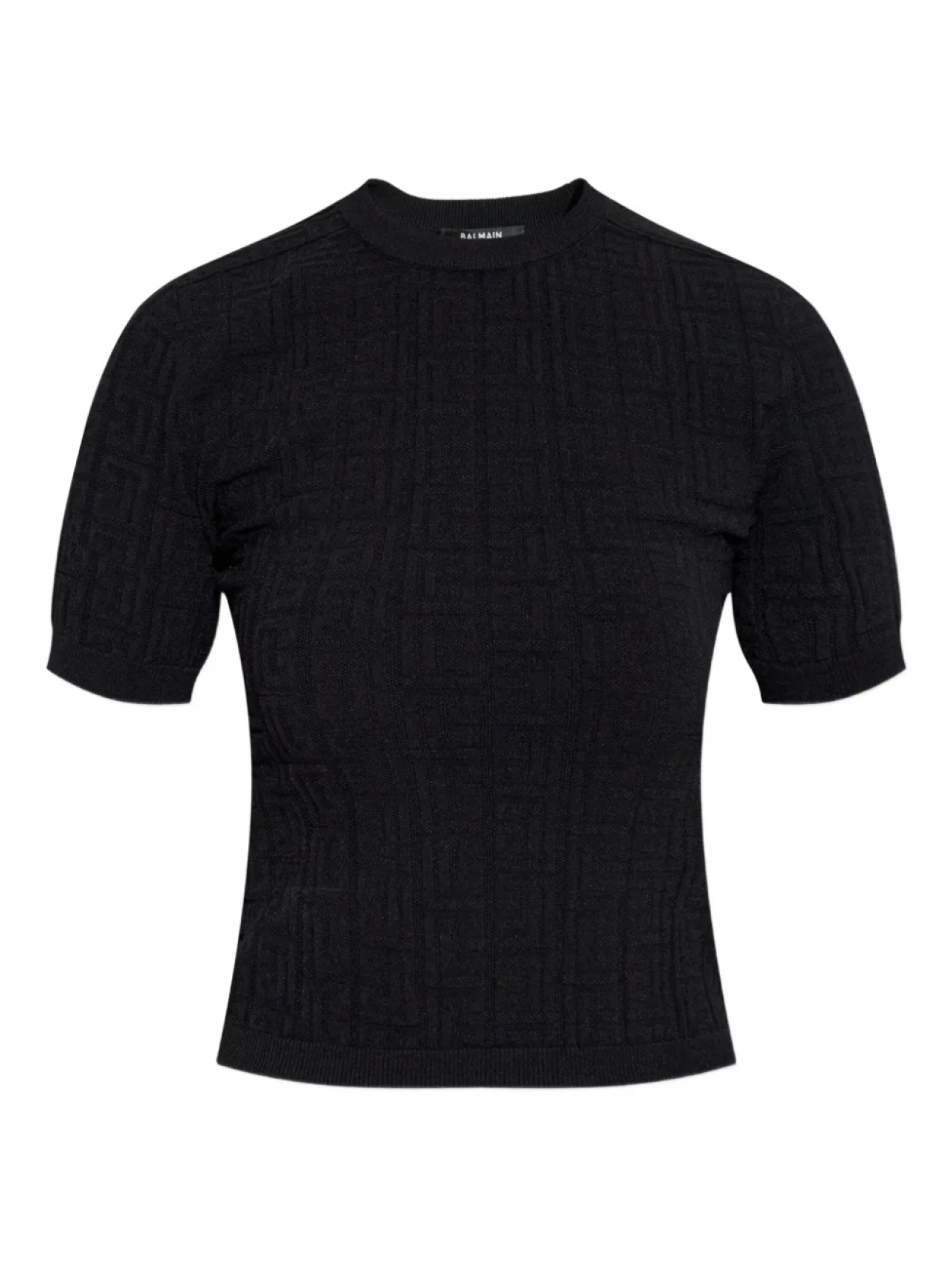 

Футболка Balmain с короткими рукавами и фактурным рисунком, черный