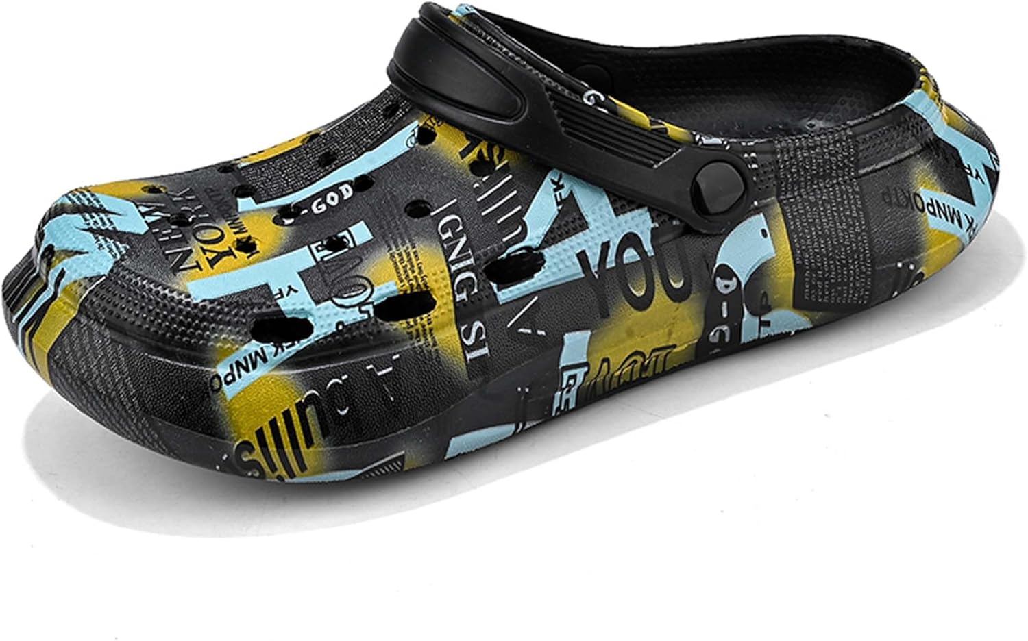 

Мужские пляжные туфли WURMIUHD с закрытым носком и мелким вырезом, свободного кроя, с граффити, Оксфорд ретро, классические удобные прогулочные туфли, черный