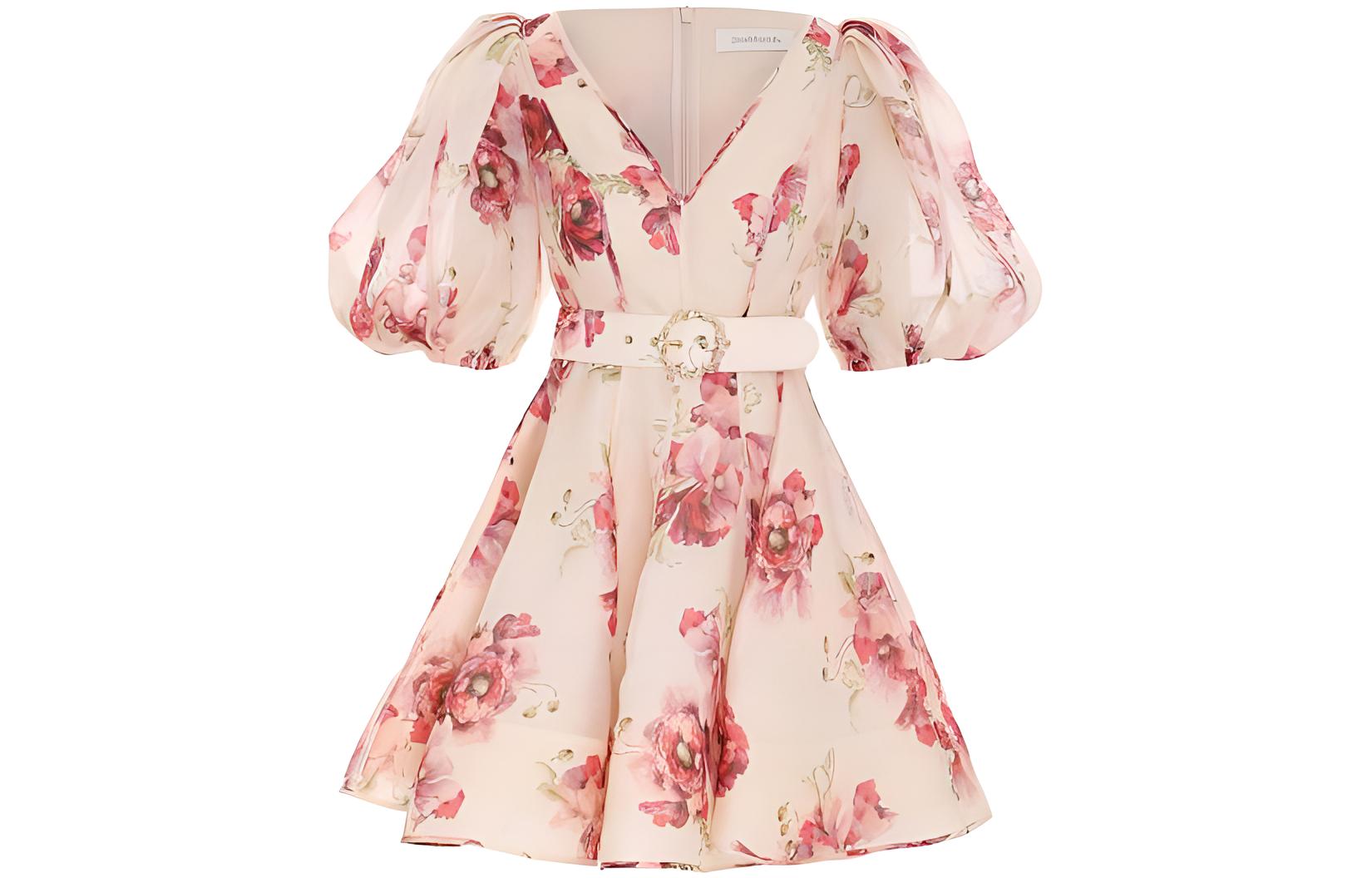 

Zimmermann Платье с короткими рукавами, весна-лето 2023, женский, цвет экрю