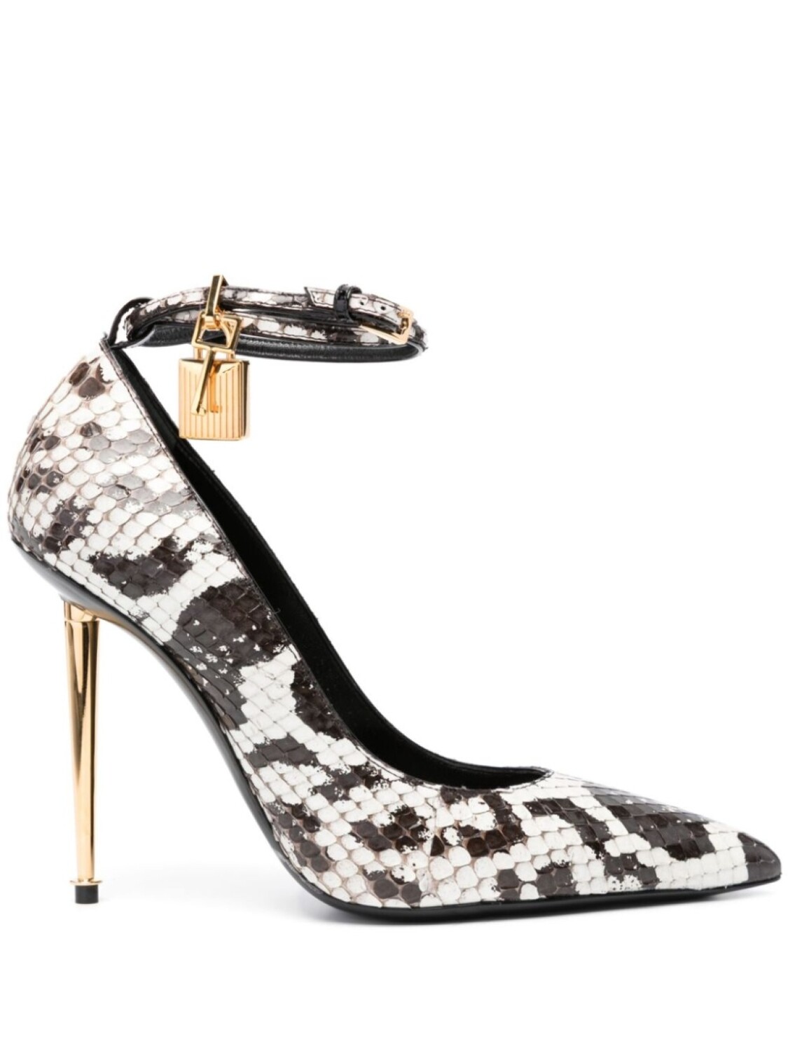 

TOM FORD Padlock 110mm snakeskin-effect pumps, коричневый