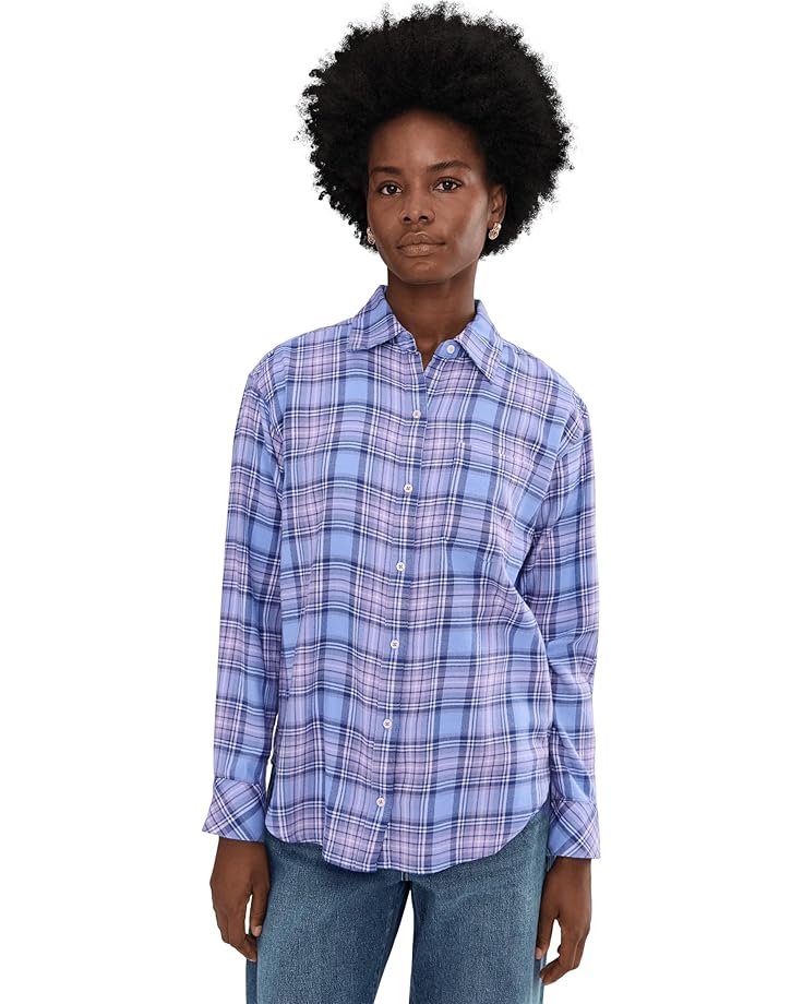 

Женская фланелевая рубашка на пуговицах Vineyard Vines Birdie, Eloise Plaid S Blue