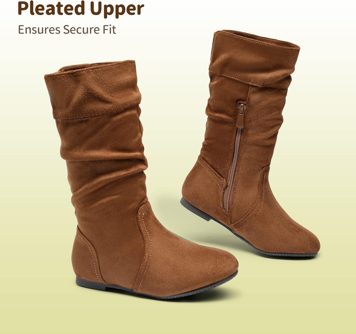 Детские зимние сапоги DREAM PAIRS с искусственным мехом до колена для верховой езды (малыши/дети младшего возраста/дети старшего возраста), Blvd-Tan — фото 4