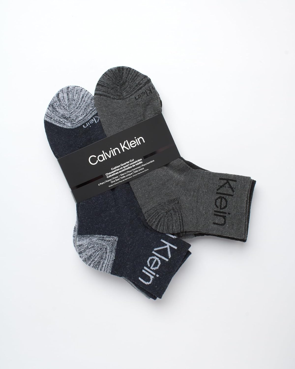 Мужские носки Calvin Klein High Quarter - 6 пар дышащих мягких амортизирующих мини-носков для мужчин (размер обуви: 7-12), Assorted — фото 2