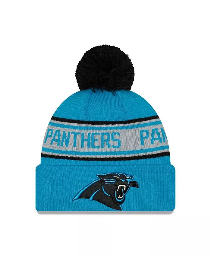 

Мужская синяя вязаная шапка Carolina Panthers с манжетами и помпоном New Era