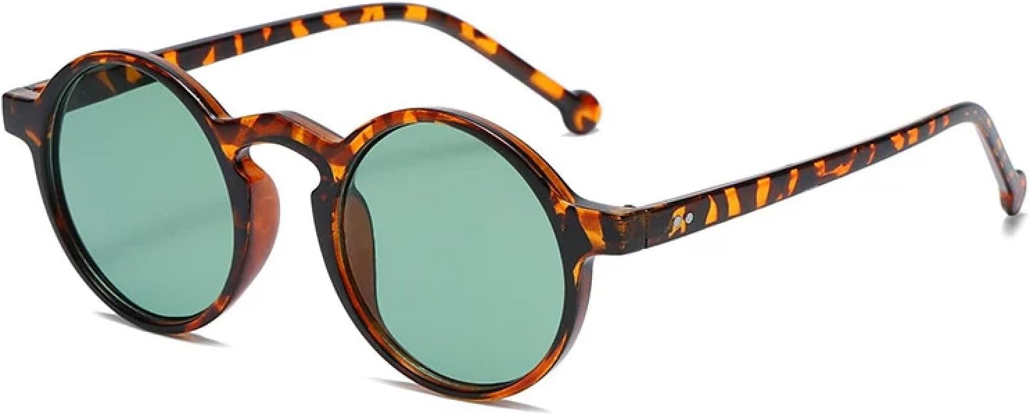 

Солнцезащитные очки с защитой от УФ-излучения UV400 | Круглые заклепки, декорированные леопардовым принтом | Для женщин и мужчин, для занятий спортом на открытом воздухе и вождения DSVIGF, C3leoaprd-green