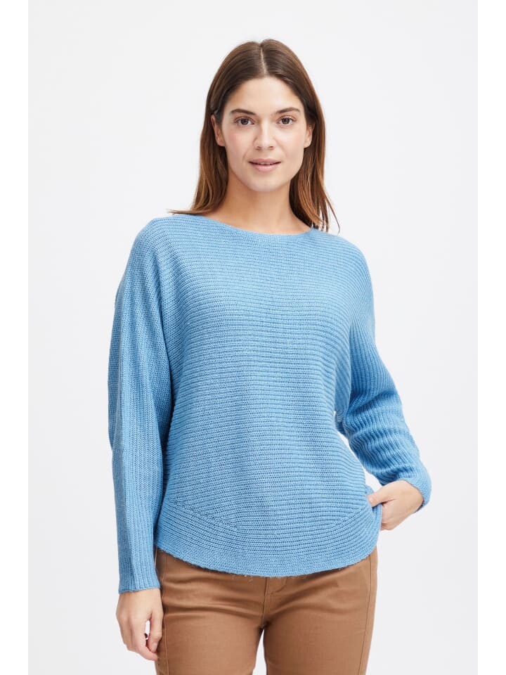 

Пуловер Fransa Strickpullover FRERETTA PU 3 20611845 Flauschiger Strickpullover, синий