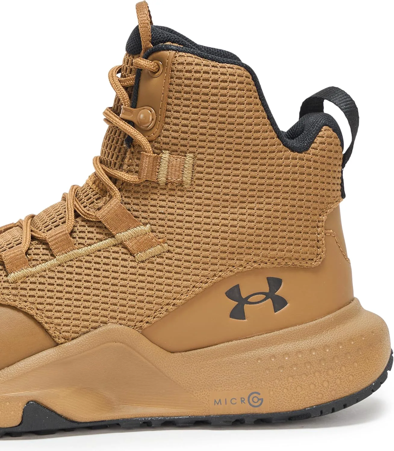 Мужские тактические и военные ботинки Under Armour Micro G Stellar Mid, коричневый/черный — фото 4