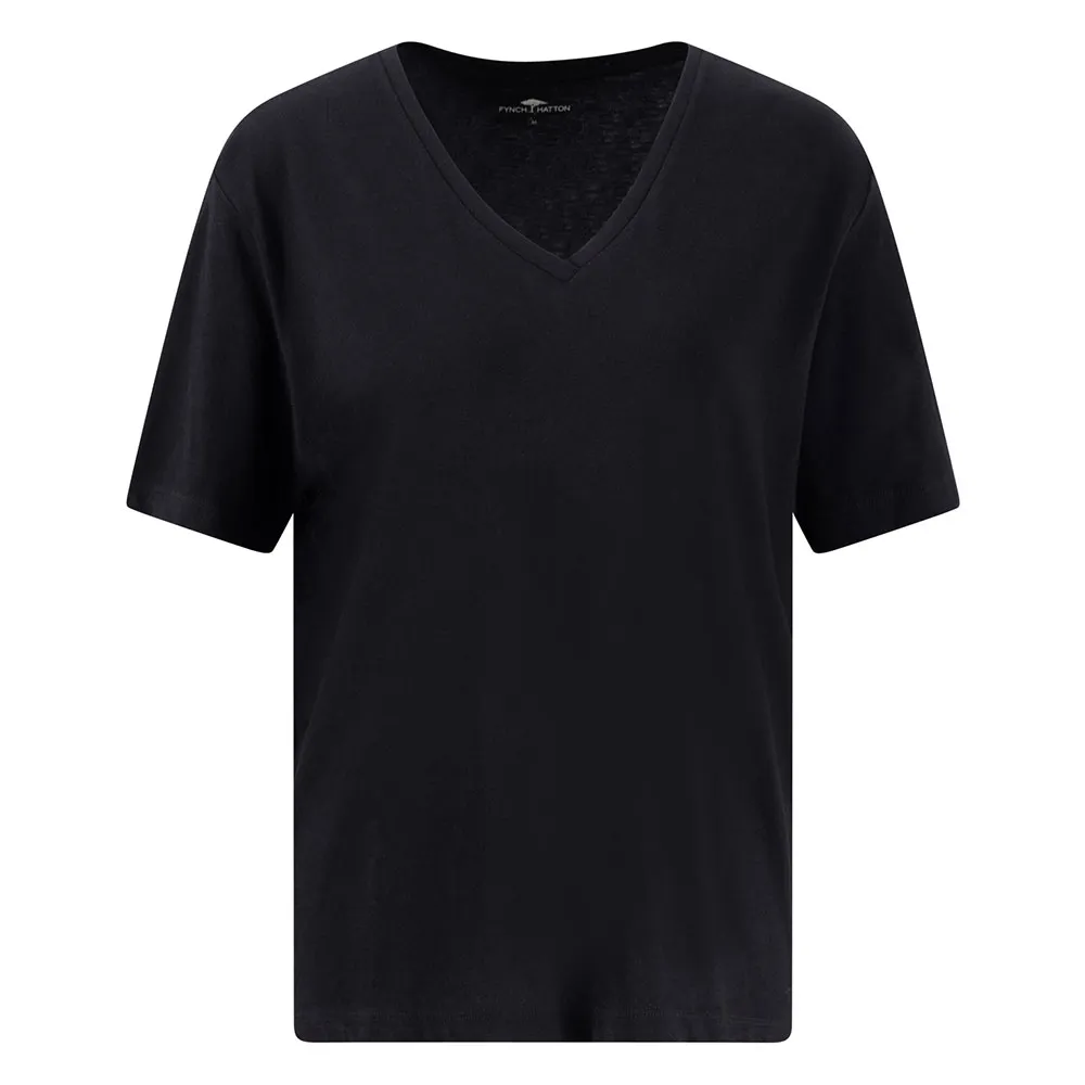 

Футболка Fynch Hatton Basic short sleeve v neck, черный