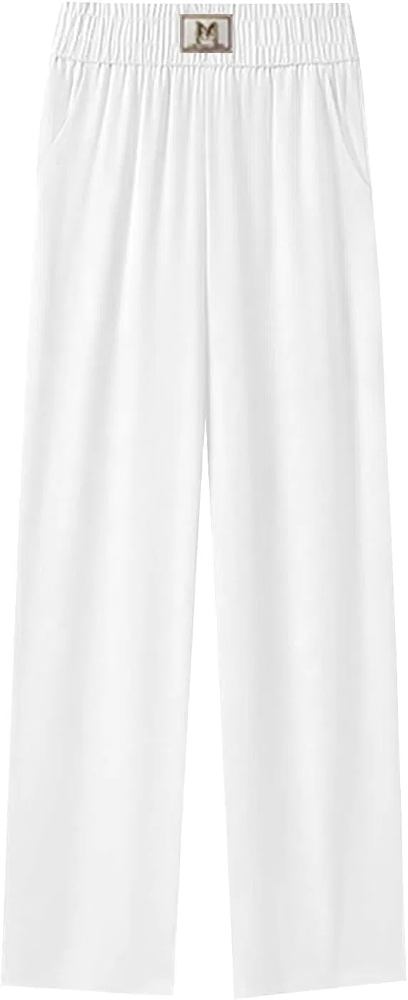 Эластичные рабочие брюки для женщин Perfect Drape с высокой посадкой на резинке, мягкие, как шелк, и удобные Generic, белый — фото 4