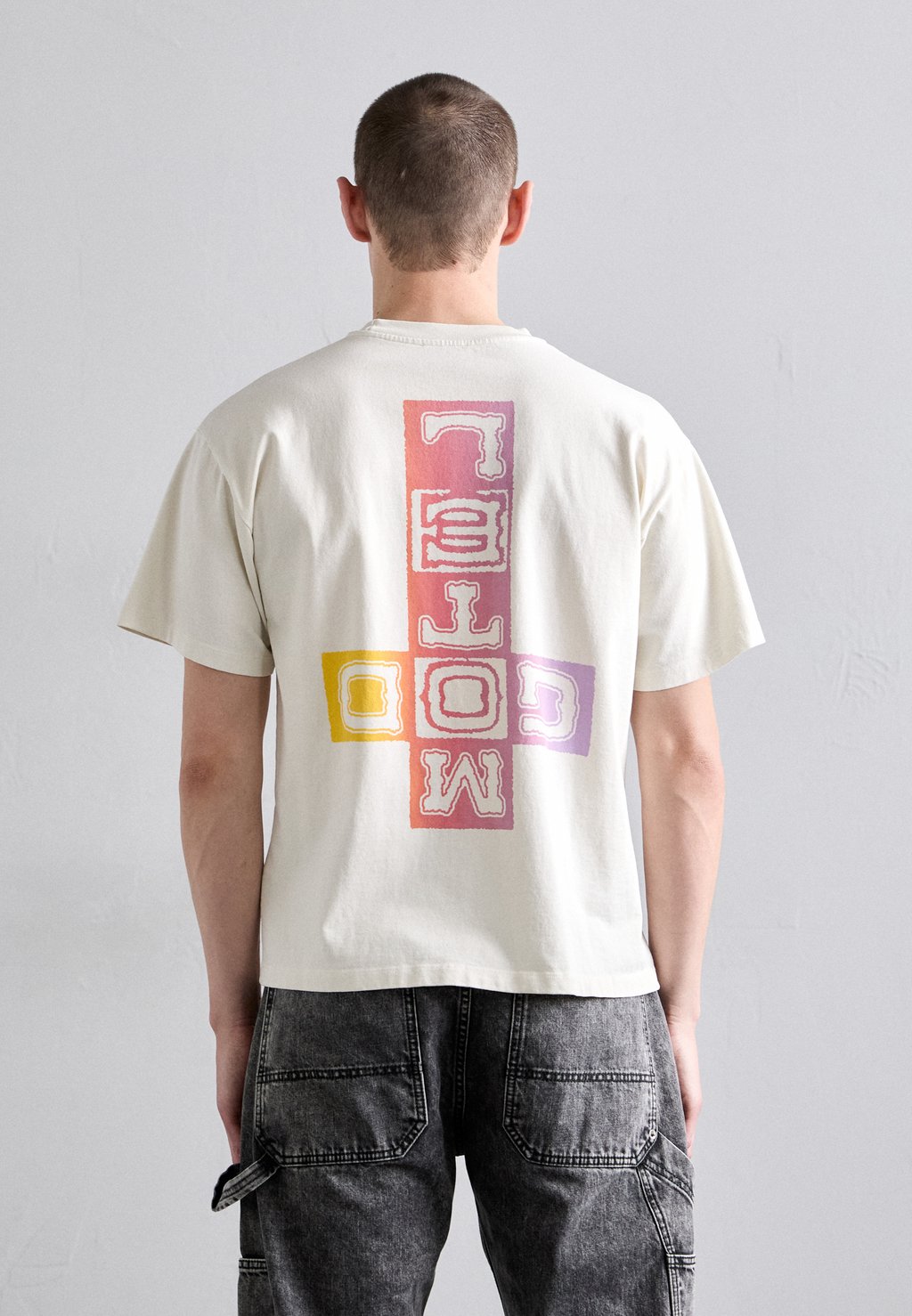 

Футболка с принтом FADED TOWN TEE Aries, светло-серый