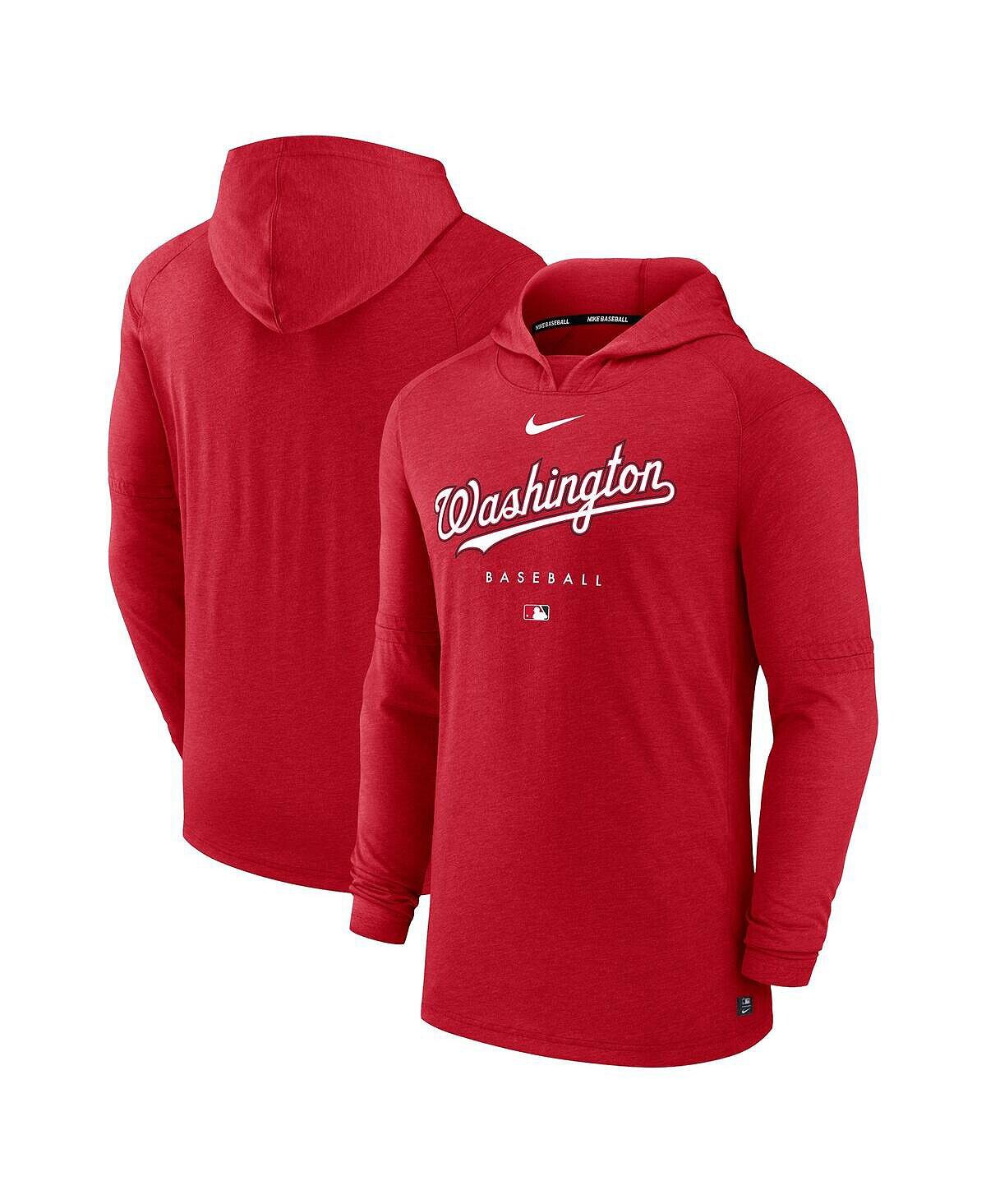 

Мужской пуловер с капюшоном Heather Red Washington Nationals Authentic Collection Early Work Tri-Blend Performance Nike