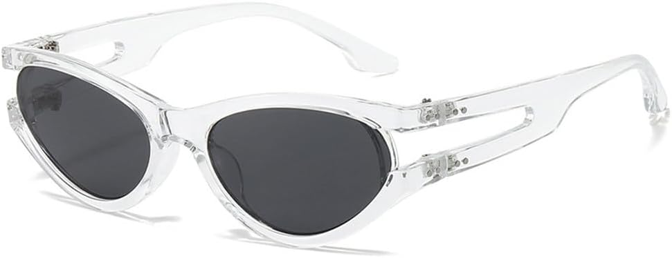 

Модные солнцезащитные очки для активного отдыха и спорта, женские и мужские, роскошные овальные солнцезащитные очки для женщин в полой оправе, очки с защитой от УФ-излучения UV400 TKKTLLT, Clear Gray