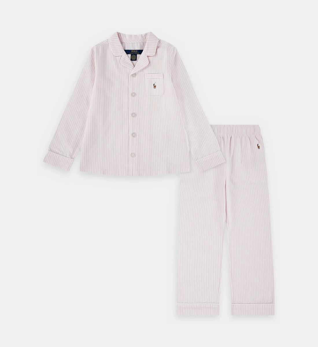 Комплект из полосатого хлопкового оксфорда POLO RALPH LAUREN, розовый