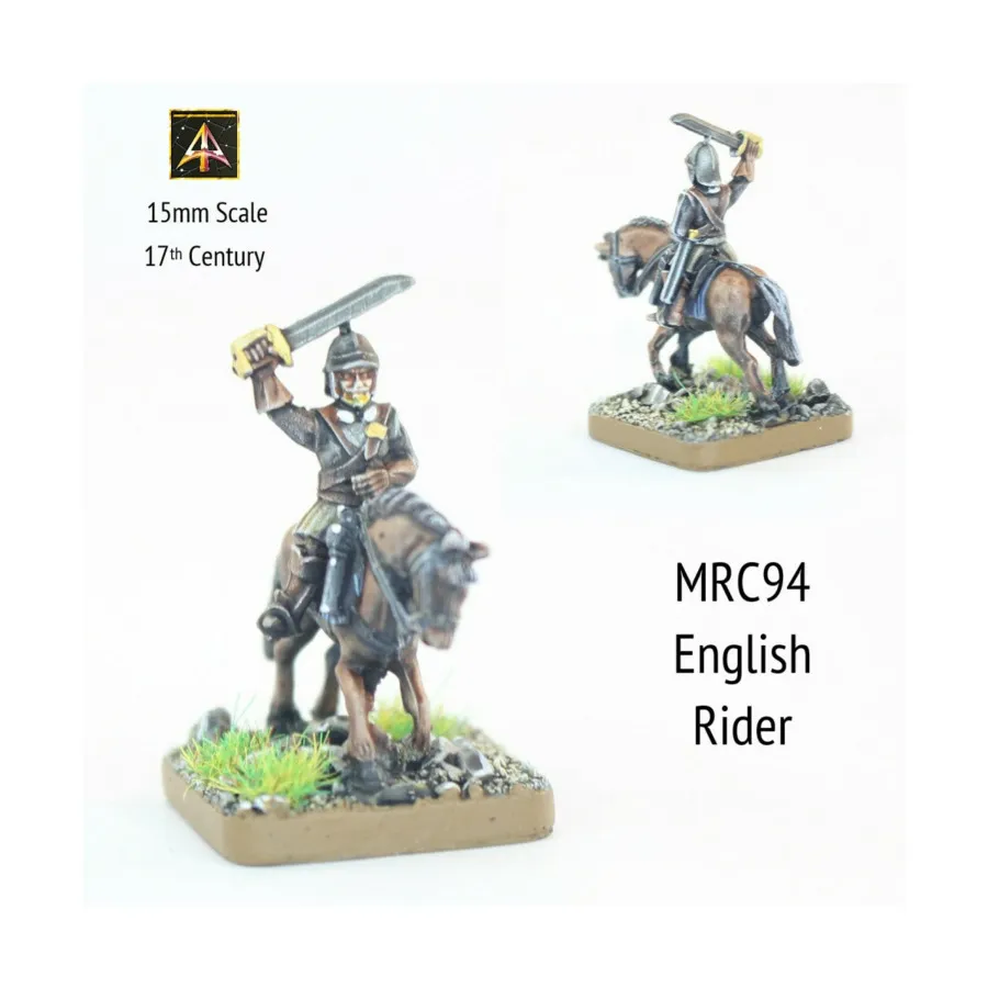 

Английский всадник с поднятым мечом, Altuos Historical Miniatures - The 17th Century (15mm)