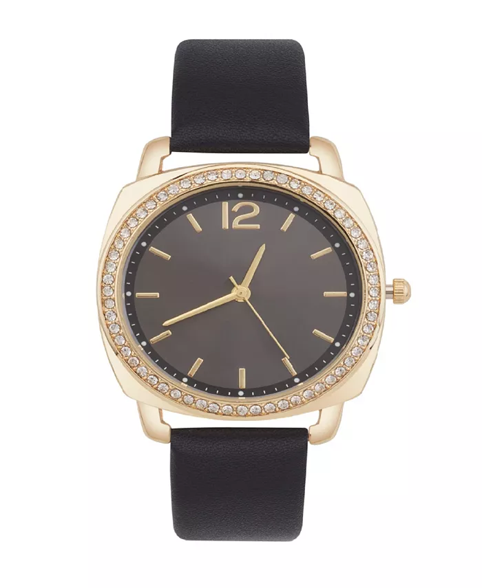 

Женские часы с аналоговым циферблатом на черном кожаном ремешке, 34 мм Jessica Carlyle