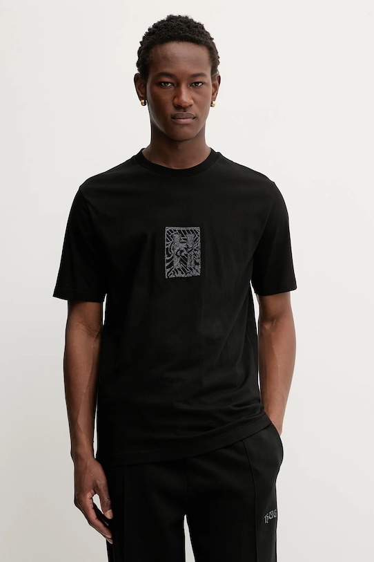 

Хлопковая футболка Hugo, черный