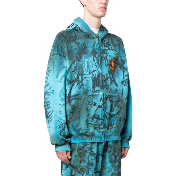 Куртка skater zip-up hoodie medium fit 'blue sky' Balenciaga, голубой — фото 4
