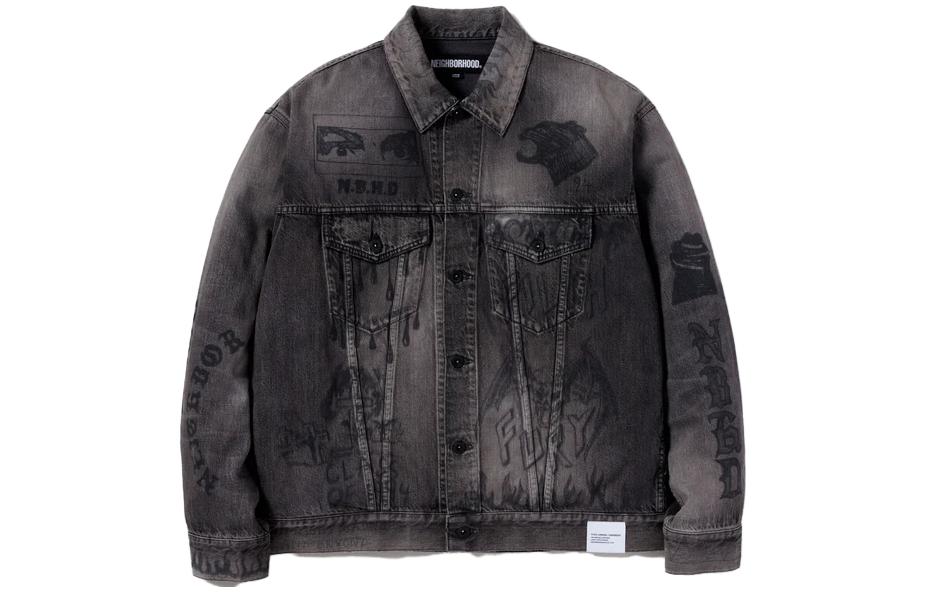 

NEIGHBORHOOD Графическая джинсовая куртка тип 3, Black