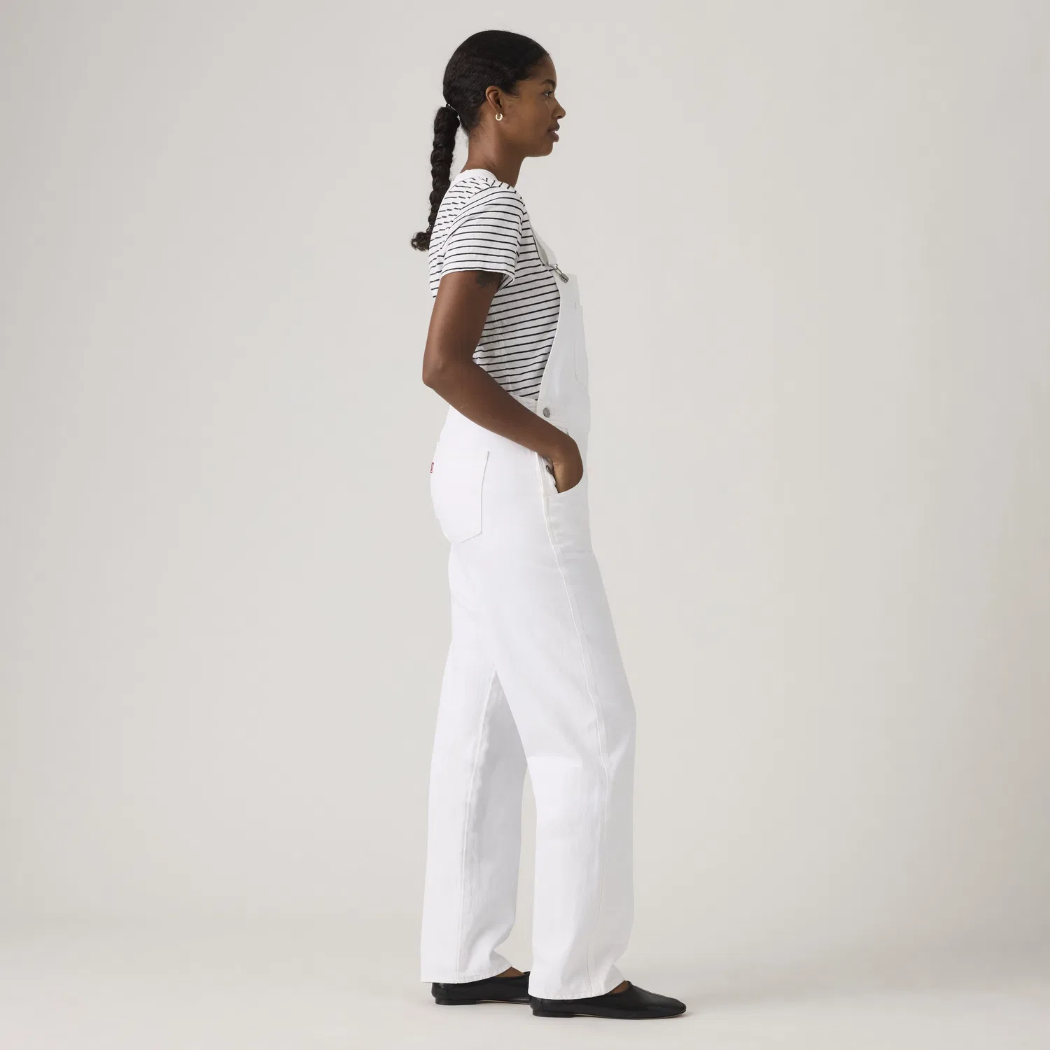 Винтажный джинсовый комбинезон Levi's, White — фото 4