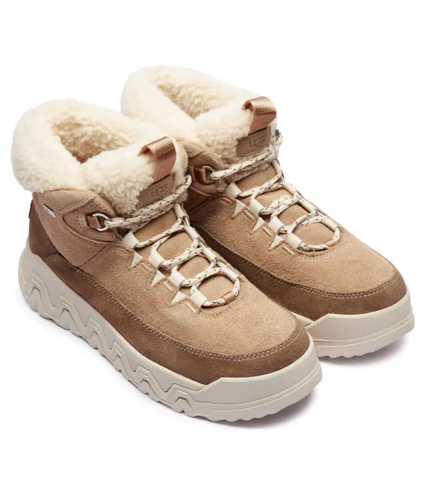 Кожаные зимние ботинки с удобной шнуровкой Terretrail Ugg, бежевый — фото 3
