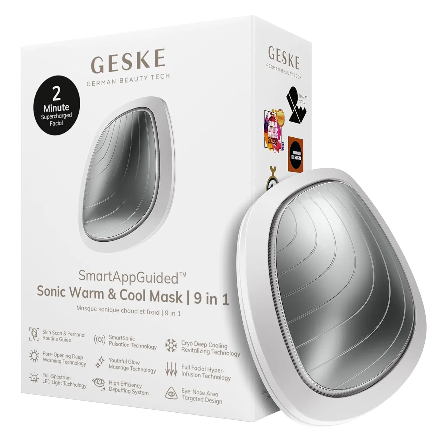 Маска для лица Geske — LED- «SmartAppGuided Sonic Warm & Cool Mask 9 in » от , White