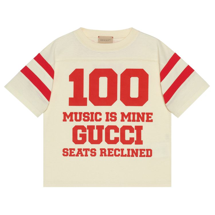 

Футболка Gucci Kids Short-Sleeve Graphic Print T-Shirt 'White/Red', белый