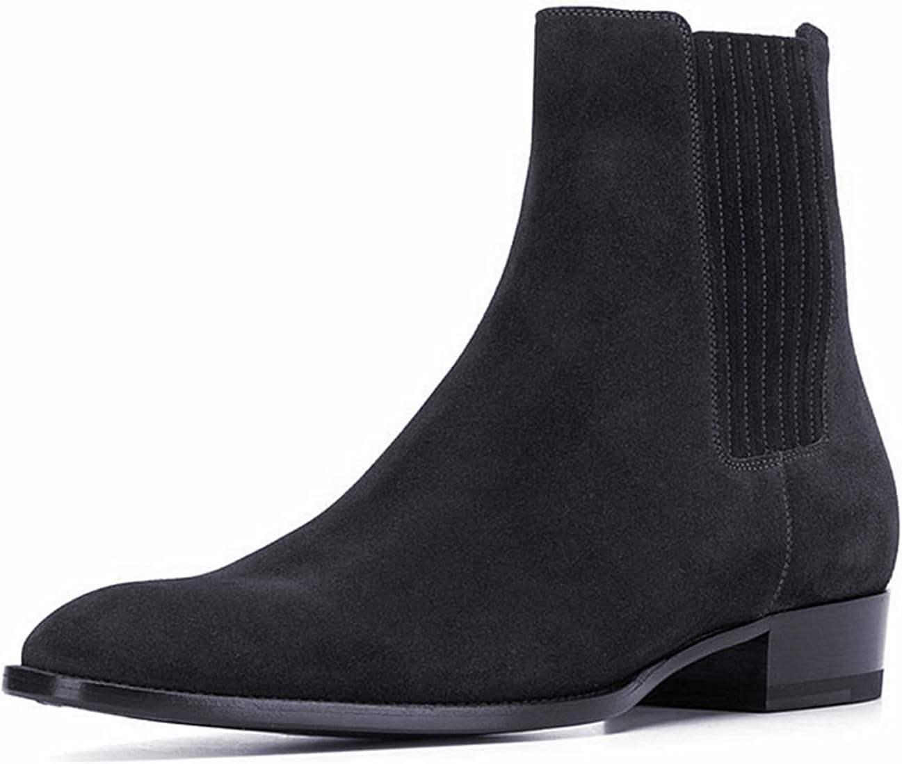 

Мужские замшевые деловые ботинки Chelsea Santimon - ботинки на щиколотку с эластичной вставкой, без шнурков, для бизнес-кэжуал, выпускного, свадьбы, банкетов с смокингом, концертов и выходных, серый