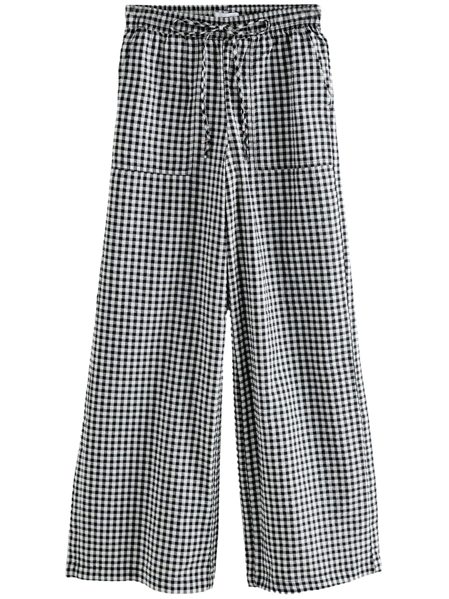 

Широкие брюки Next Gingham, черный/белый