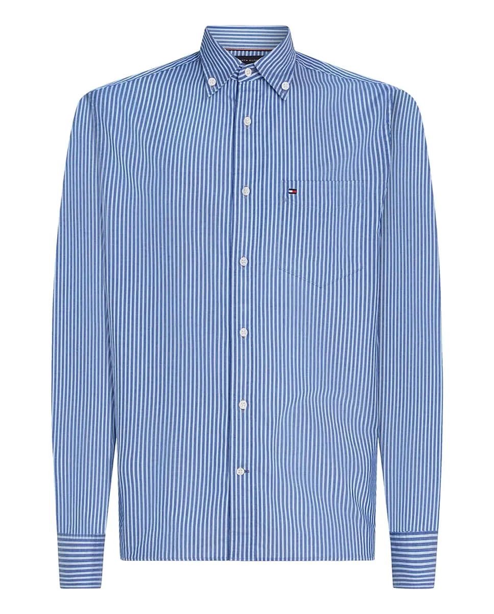 

Мужская рубашка из саржи с принтом Tommy Hilfiger, индиго