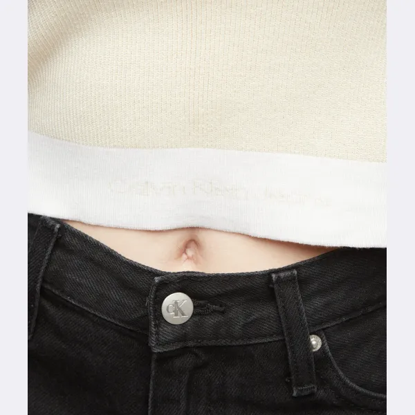 Облегающая футболка Calvin Klein, бежевый — фото 4