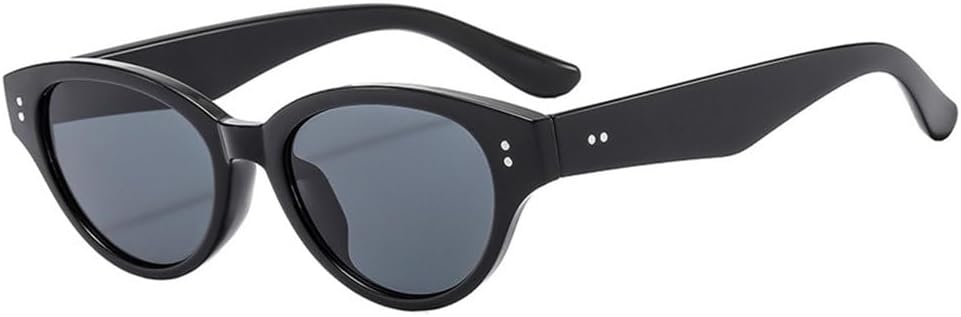 

Ретро-солнцезащитные очки «кошачий глаз» для женщин, модные заклепки, яркие цвета, мужские солнцезащитные очки в стиле панк, красочные очки с защитой от УФ-излучения UV400 TYUVIVO, Black-black