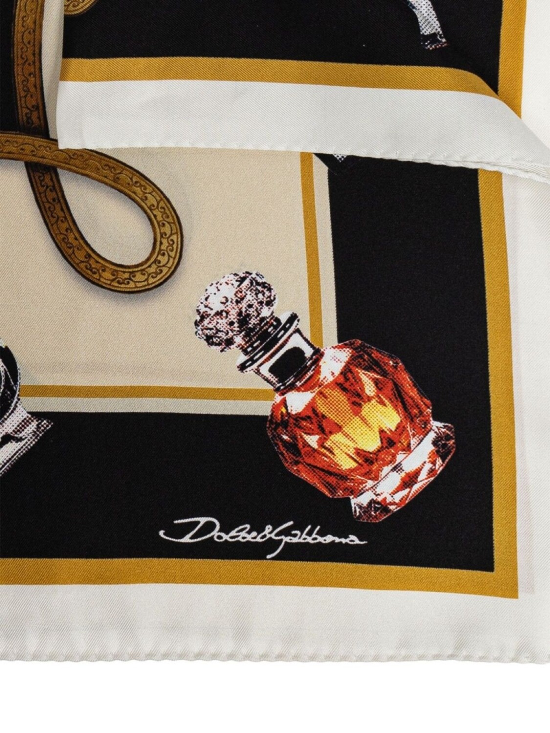 Шарф с принтом флакона духов Dolce & Gabbana, черный — фото 3
