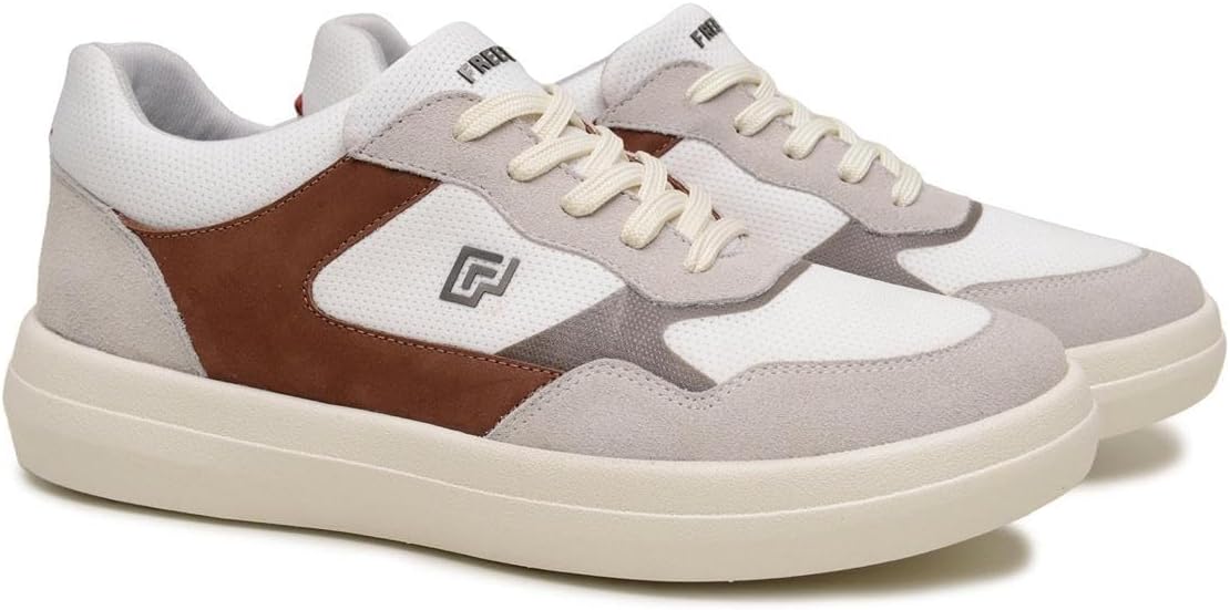 

Мужские легкие повседневные кроссовки Freeway - Модель E-Move01 - Верх из натуральной кожи и замши, дышащая тканевая подкладка, ультралегкая подошва EVA, амортизирующая стелька - удобная обувь для ежедневной ходьбы, Suede Sand Leather