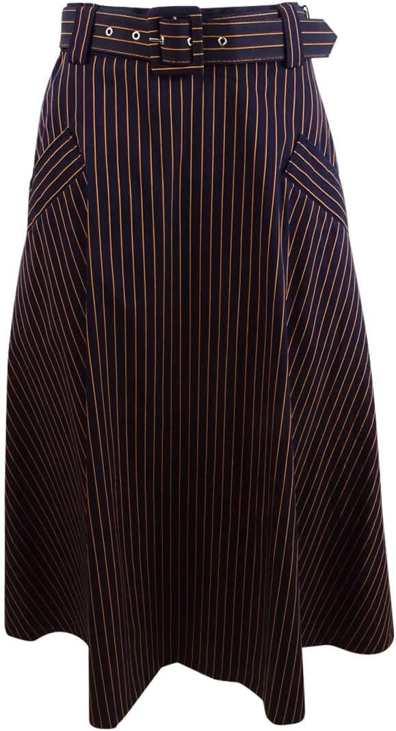 

Женская хлопковая юбка миди с поясом от Tommy Hilfiger, Navy Multi