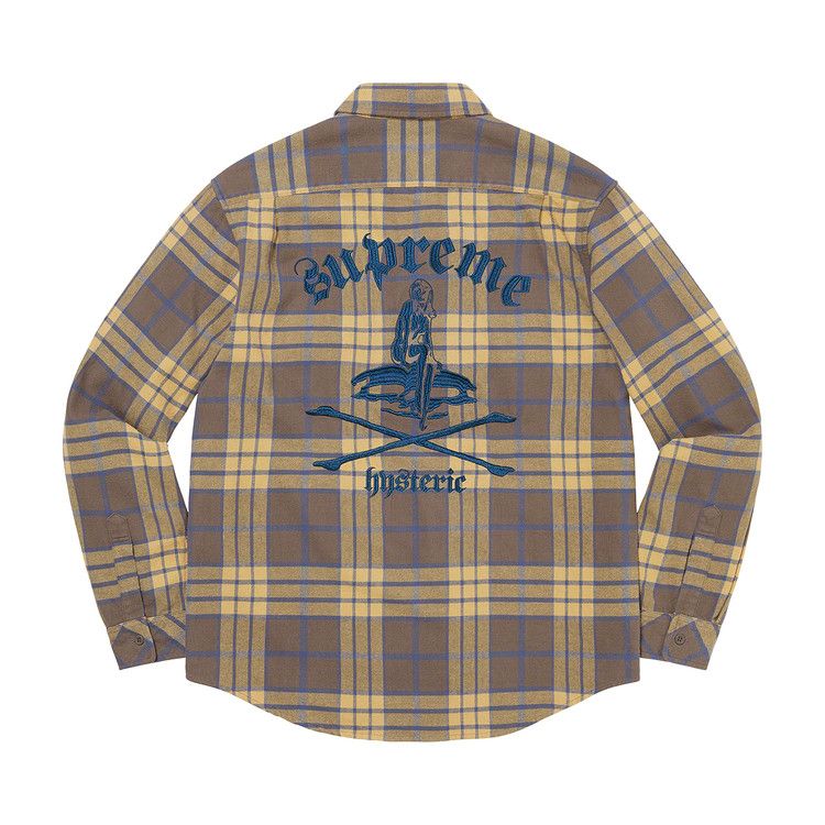 Рубашка Supreme x Hysteric Glamour Plaid Flannel Shirt, Brown — фото 2