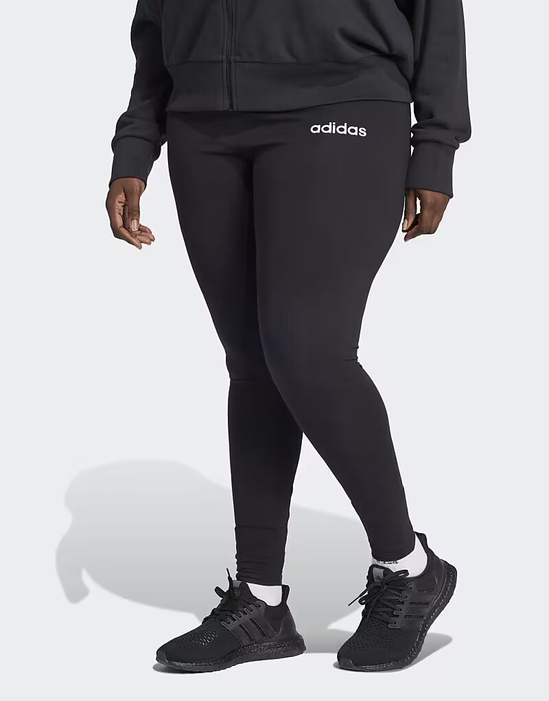 

Леггинсы Adidas performance Essentials linear cotton (большие размеры) черного и белого цветов