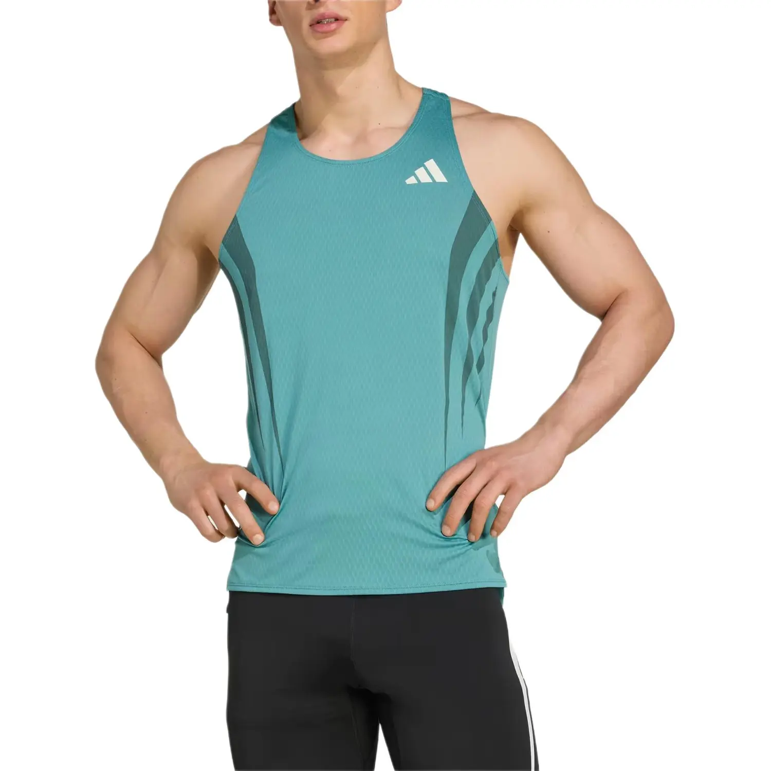 С AdiClub Adizero Archive майка для бега Adidas, Teal — фото 3