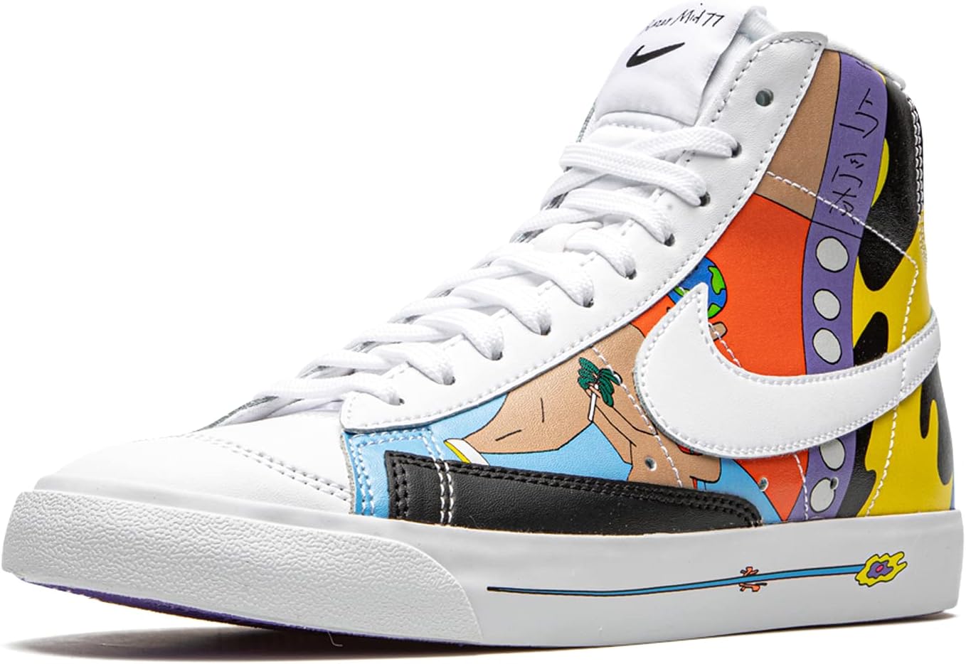 Кроссовки Nike Blazer Mid 77 Flyleather Ruohan Wang CZ3775-900, Multi-Color/Multi-Color — фото 4