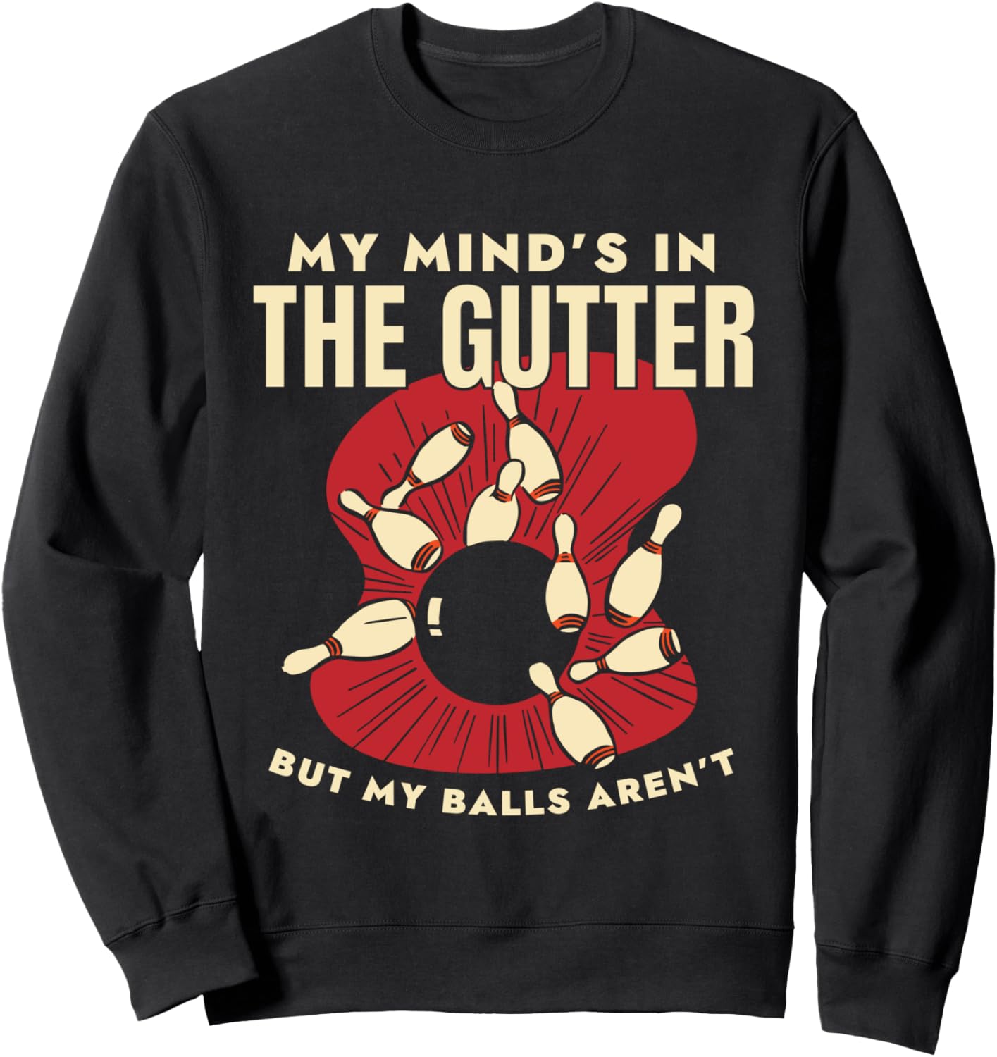 

Винтажная толстовка для боулинга My Minds In The Gutter с забавным рисунком Bowling Unique Gifts, черный