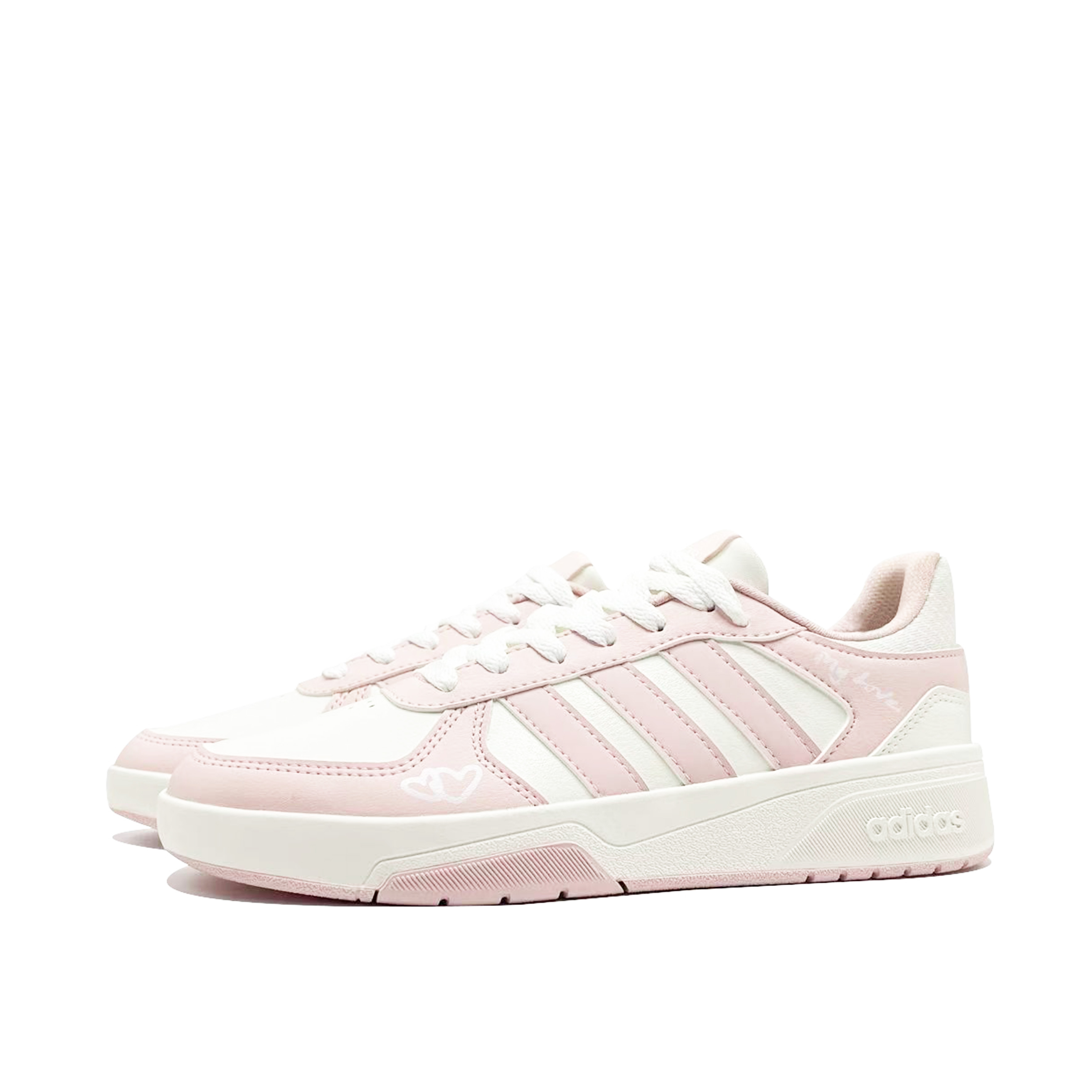 Adidas Courtbeat Beloved Notebook Wrapping, износостойкие и нескользящие низкие кроссовки для скейтбординга унисекс Pink White — фото 4