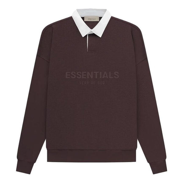 

Рубашка ss23 waffle long sleeve polo shirt 'plum' Fear Of God Essentials, мультиколор