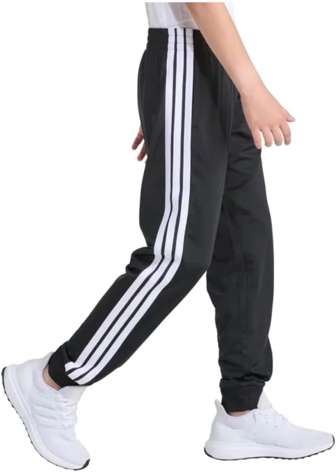 Детские спортивные брюки Adidas Essential с эластичным поясом и тремя полосками, черно-белый — фото 2