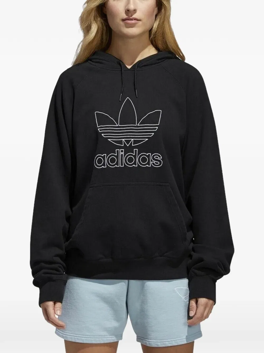 Толстовка с фирменным трилистником Adidas, черный