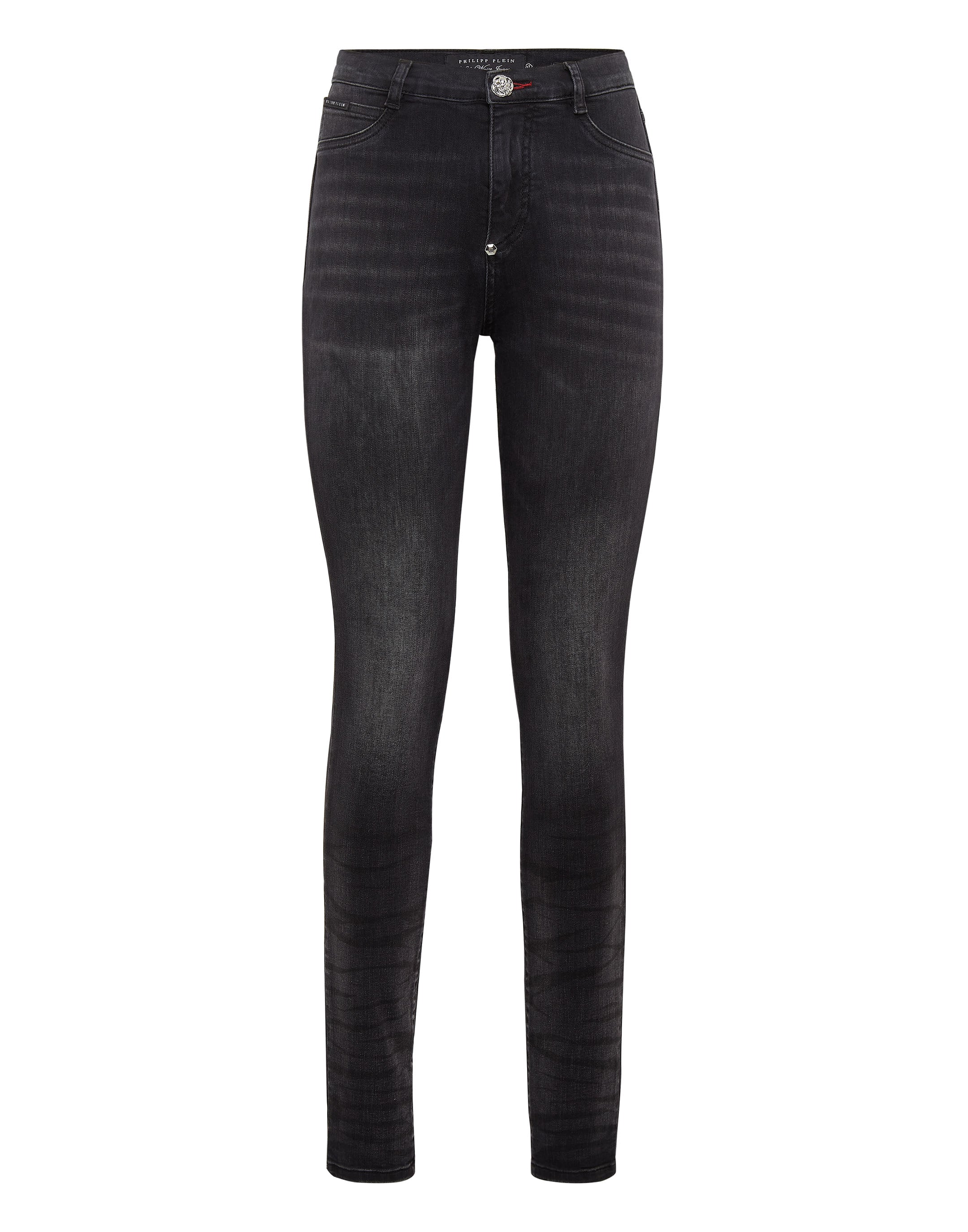 

Джинсовые джеггинсы с высокой талией PHILIPP PLEIN, цвет tempest grey