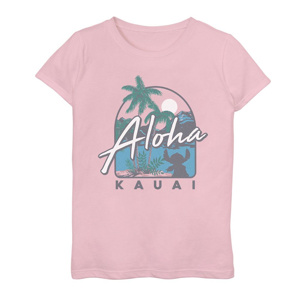 

Футболка с рисунком Lilo & Stitch Aloha Kauai Stitch для девочек Licensed Character, розовый