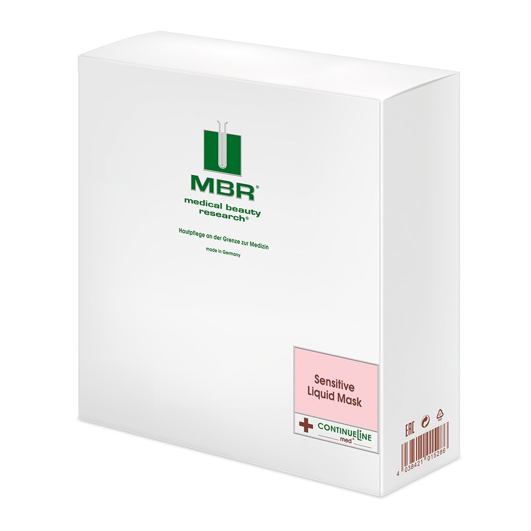 Маска для лица continueline med sensitive liquid maskvpe 8 x 20ml vliesmaske im sachet Mbr Medical Beauty Research, объем 20 мл — фото 3